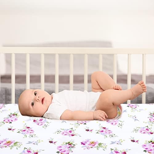 Pack and Play Sheets Girl, Mini Crib Sheets, Stretchy Playard Fitted Sheet - Image 6