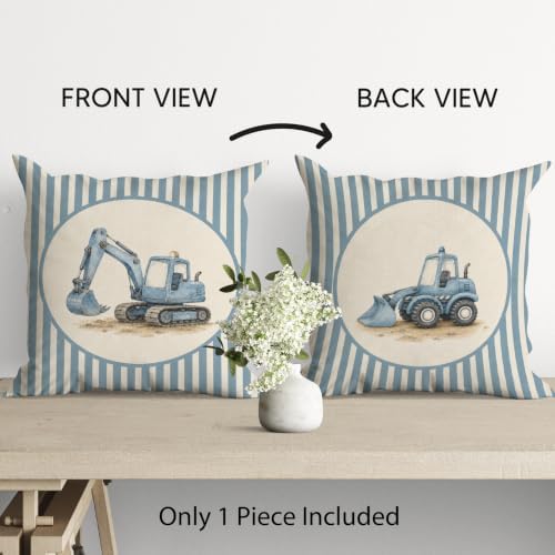 kdqua Construction Boy Nursery Pillow Cover 18x18 Double-Sided, Boy Room - Image 2