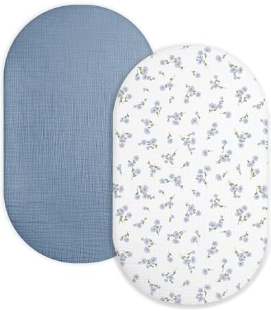 Muslin Bassinet Sheets 2 Pack by Meowcards