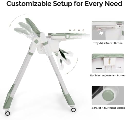 Cochildor 3-in-1 Baby High Chair, Foldable High Chair - Image 3