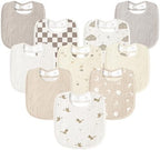 Susurration Muslin Baby Drool Bibs 10Pack Soft Square Adjustable Bandana Bibs by Susurration