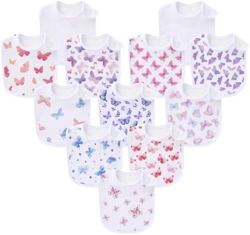 Baby Bibs Soft and Absorbent Cotton Bandana Bibs Set by Benoxine