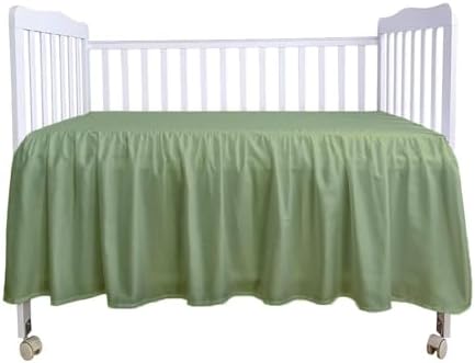 Crib Bed Skirt 28” x 52” with 14” Drop – Split Corners Dust Ruffle, Microfiber - Image 2