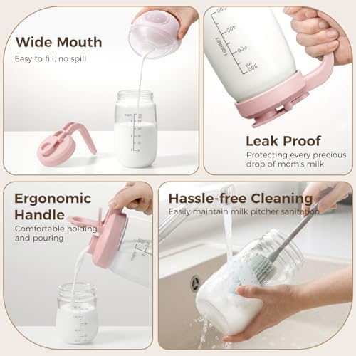 Breast Milk Pitcher 32 OZ, Heat & Cold Resistant, Sudden Temperature Safe - Image 2