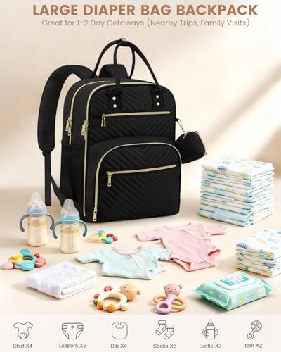 Pritent Diaper Bag Backpack, Baby Bag Backpack Baby Essentials - Image 3