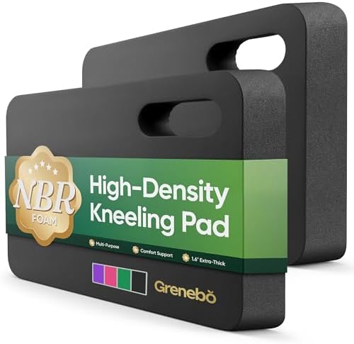 Grenebo 2-Pack Kneeling Pads, Extra Thick NBR, 17.3 x 11 x 1.6 in by Grenebo