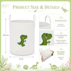 LemonRoad Dinosaur Laundry Hamper Large Cotton Rope Storage Basket - Image 3