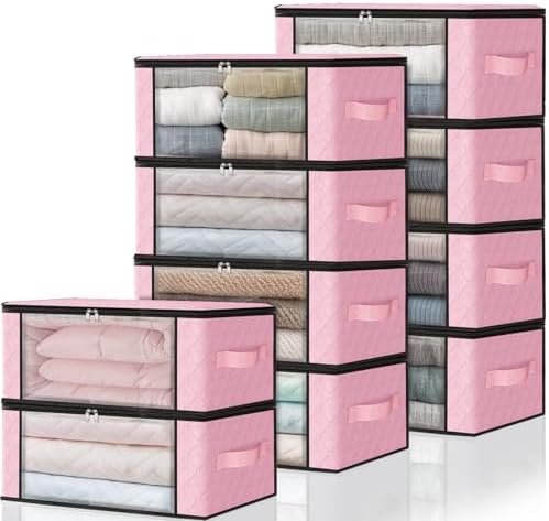 HomeHacks 10-Pack Clothes Organizer Storage Bags, 35L Storage Bins by HomeHacks