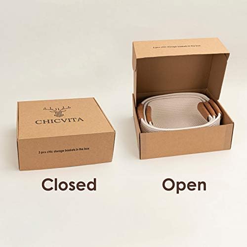 CHICVITA 3 Pack Woven Rope Gift Basket - Image 5