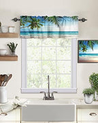 Vandarllin Palms Tree Ocean Kitchen Curtains Valances - Image 2