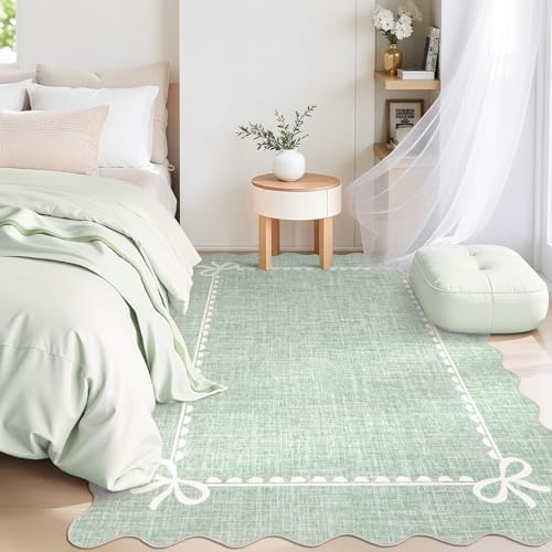 GarveeHome Scalloped Bow Rug 4x6 Washable Rugs - Image 2