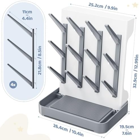 Dayacoco Baby Bottle Drying Rack, Space Saving Vertical Bottle Dryer Holder - Image 5