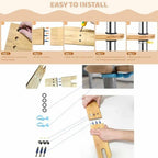 High Chair Footrest, Non-Slip Adjustable Natural Bamboo Wooden Footrest - Image 4