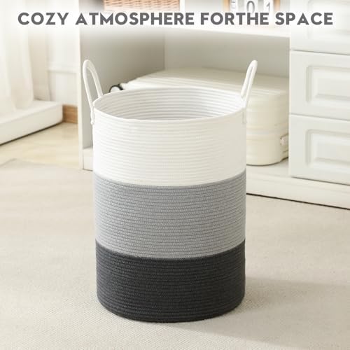 Laundry Basket Hamper Tall Rope Storage Woven - Image 5