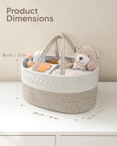 Maliton Baby Diaper Caddy Organizer, X-Large Cotton Rope, Rustic Style - Image 2