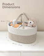 Maliton Baby Diaper Caddy Organizer, X-Large Cotton Rope, Rustic Style - Image 2