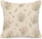 ORAFOUDUO Vintage Wildflower Butterfly Throw Pillow Cover 18x18 by Unknown