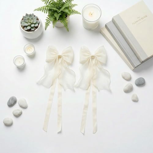 2 Pack French Lace Bow Curtain Tiebacks - Image 3