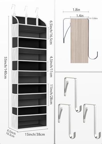 TAHAVICE 1Pack Over the Door Organizer Storage, 5 Large & 10 Mesh Pockets - Image 5