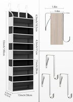 TAHAVICE 1Pack Over the Door Organizer Storage, 5 Large & 10 Mesh Pockets - Image 5