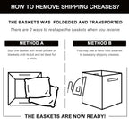 OIAHOMY Storage Cubes 11 Inch Storage Bins 3-Pack Square Baskets White - Image 7