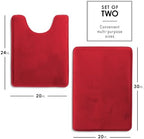 Clara Clark 2 Piece Bathroom Rugs, Velvet Memory Foam Bath Mat Set, Non-Slip - Image 2
