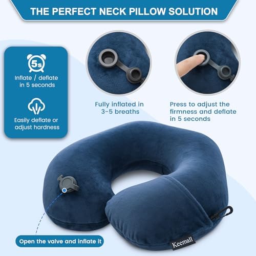 Keemall Inflatable Neck & Shoulder Travel Pillow - Image 3