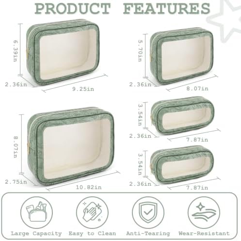 YOPCDJ 5PCS Baby Diaper Bag Organizer Pouches Set, TSA Approved Travel Toiletry - Image 2
