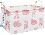 Rectangular Pink Ballerina Storage Bin, Closet Organizer Basket by ONOEV