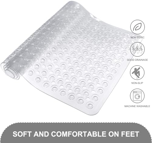 TEESHLY Bath Mat for Tub & Shower, Non Slip Soft Bathmat - Image 4