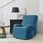 Stretch Recliner Covers, 4-Piece Ultra Soft Velvet Recliner Chair Slipcover - Image 2