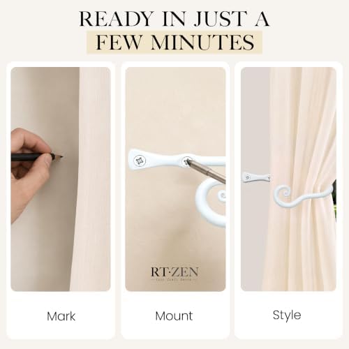 RTZEN Metal Curtain Tiebacks, Drapery Holders - Image 7