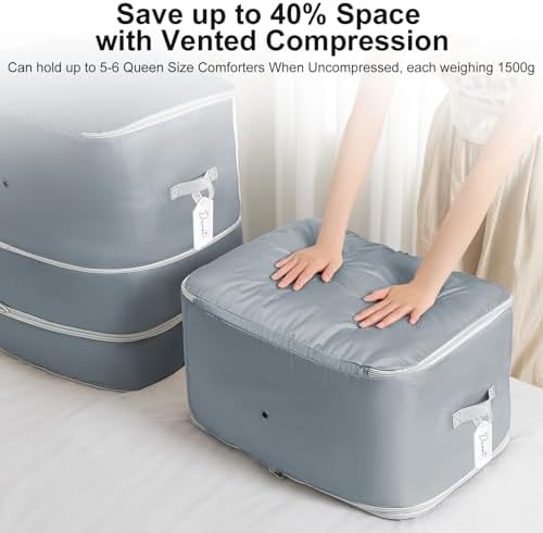 Comforter Storage Bag - 130L Large Capacity Blanket Storage Bags 3-Layer Ultra - Image 3
