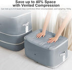 Comforter Storage Bag - 130L Large Capacity Blanket Storage Bags 3-Layer Ultra - Image 3