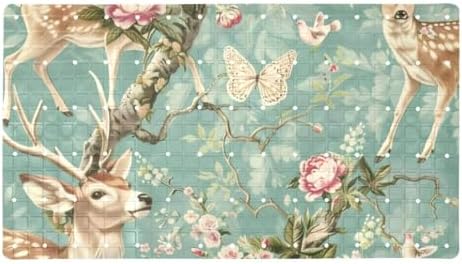 Shower Mat Non Slip 26.8 x 15.1 Inches, Deers Florals Bathtub Mat Shower Stall by Anna+Cowper