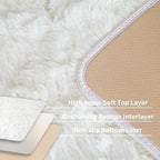 KCHOWUA Cream White Thick Fluffy Area Rug 2x6 - Image 5
