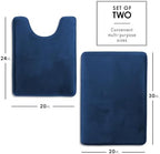 Clara Clark 2 Piece Bathroom Rugs, Velvet Memory Foam Bath Mat Set, Non-Slip - Image 2