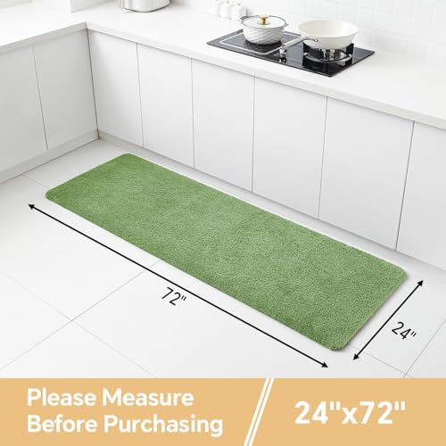 Polyester Bathroom Runner Rug 24"x72" Hunter Green, Soft Bath Mat - Image 2