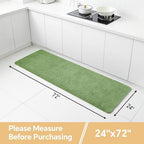 Polyester Bathroom Runner Rug 24"x72" Hunter Green, Soft Bath Mat - Image 2