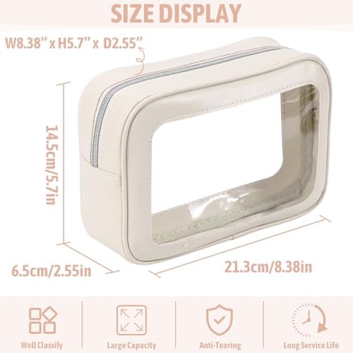 YOPCDJ 6PCS Clear Toiletry Bag, TSA Approved Travel Pouch - Image 3