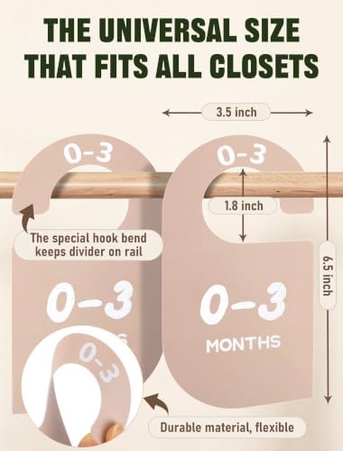 12 Pack Baby Closet Dividers, Durable-Sided Baby Size Closet Dividers - Image 2