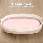 2-Pack Baby Bassinet Sheets Girl, 33x17 Bedside Sheets - Image 2