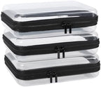 YOPCDJ 3 Pack Clear Hard Shell Zipper Case, Plastic Pouch by YOPCDJ