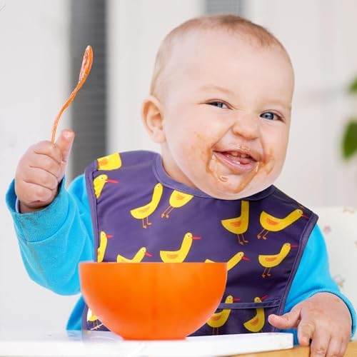 6Pcs Waterproof Baby Feeding Bibs, Mess Proof Toddler Bibs - Image 5