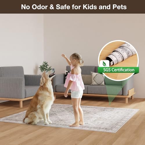 Floor Mat for Home 4×6ft, Easy Clean Plastic Rug-Like Pattern Area Mat for - Image 5