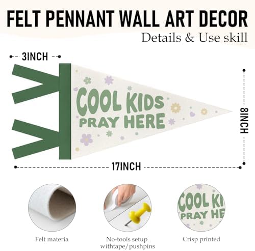 Christian Nursery Playroom Decor Cool Kids Pennant Banner Flags - Image 6