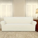 PureFit Stretch Couch Covers for Sofa Large Sofa Slipcovers Ivory - Image 2