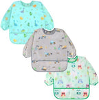 Accmor 3 Pack Long Sleeve Bibs, Baby Smock Waterproof Sleeved Bib Smock by Accmor