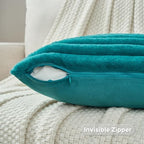 FUTEI Pack of 2 Faux Fur Throw Pillow Covers 24x24 Inch - Image 3