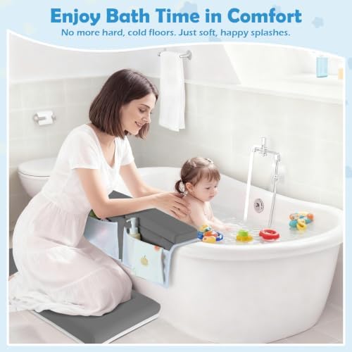 Baby Bath Kneeler and Elbow Rest Pad Set, Dark Gray - Image 2